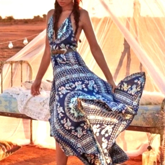 ✨vintage✨ Spell Pandora Kerchief Halter Dress - Picture 3 of 14